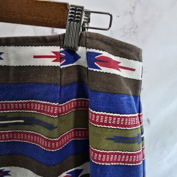 Vintage Southwestern Skirt Womens 32 Maxi Tapestry Blanket Aztec Wrap 90s - Picture 13 of 14